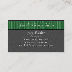 Visite Rayures polies carte de visite, gris et vert