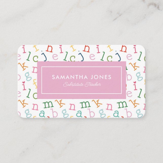 Visite Remplacer la carte d'appel de l'enseignant Coordon (Devant)