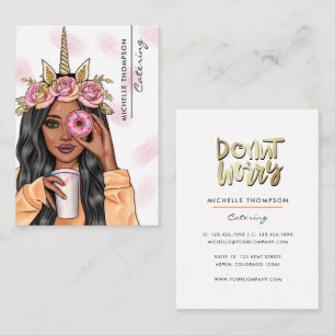 Visite Restauration Whimsical Unicorn Lady Carte de visit