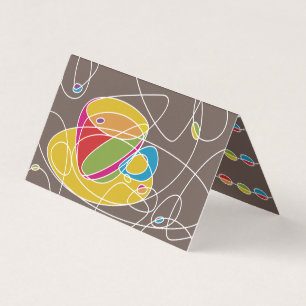 Visite rétros lignes carte pliée de café de timbre de