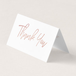 Visite Rose Gold Foil Script Logo Carte de remerciements 