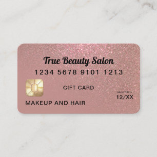 Visite Rose Gold Parties scintillant Carte de crédit Cert