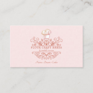 Visite Rose Pink Frame Bakery Baker's Logo Carte de visit