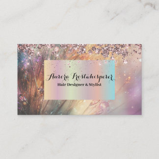 Visite Rose Ulrica Parties scintillant Halo Carte de visi