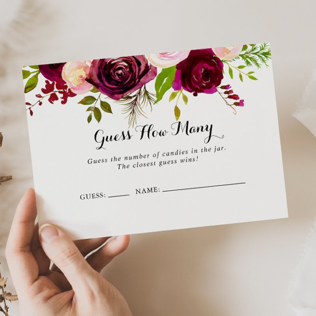 Visite Rustic Blush Bourgogne Devine Combien De Carte De  (Créateur téléchargé)