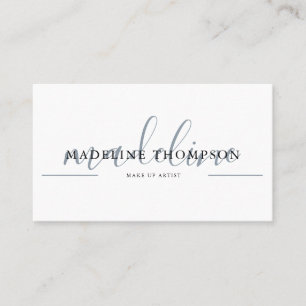 Visite Script de calligraphie bleu pâle Code QR Carte de 