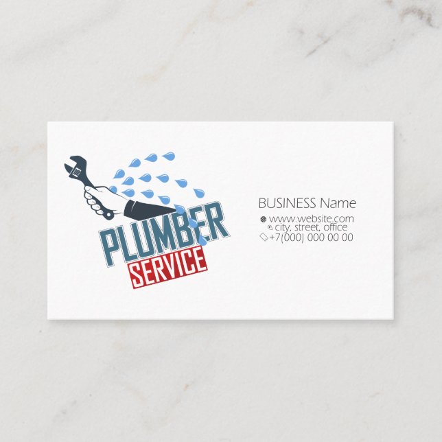 Visite Service de réparation et de plomberie carte de vis (Devant)