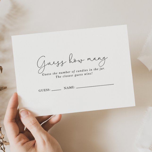 Visite Simple Calligraphie Devine Combien De Carte De Jeu (Créateur téléchargé)