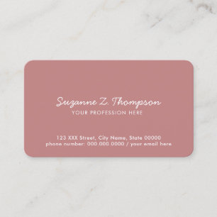 Visite simple et minimaliste, carte de base rose vieux pr