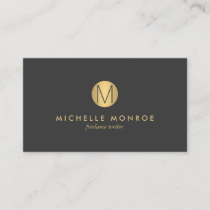 Visite Simple Faux Gold Minimaliste Monogramme Carte de v