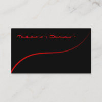 Simple moderne Noir & Rouge Swoosh - Carte de visi