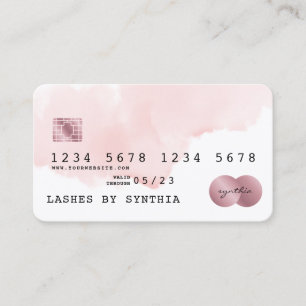 Visite Style de carte de crédit couleur rose vif