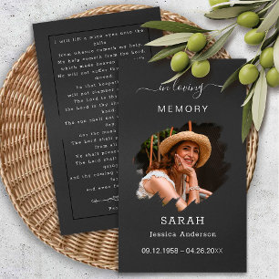 Visite Sympathie funéraire Carte de prière commémorative