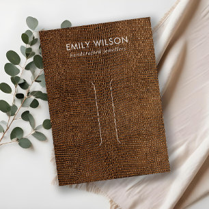 VISITE TANTE BROWN TEXTURE EN CUIR CARTE D'AFFICHAGE DE C