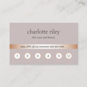 Visite Taupe Rose Gold 6 Punch Carte de fidélité client