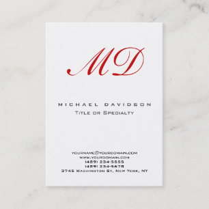 Visite Trend Monogram White Calligraphy Red Carte de visi