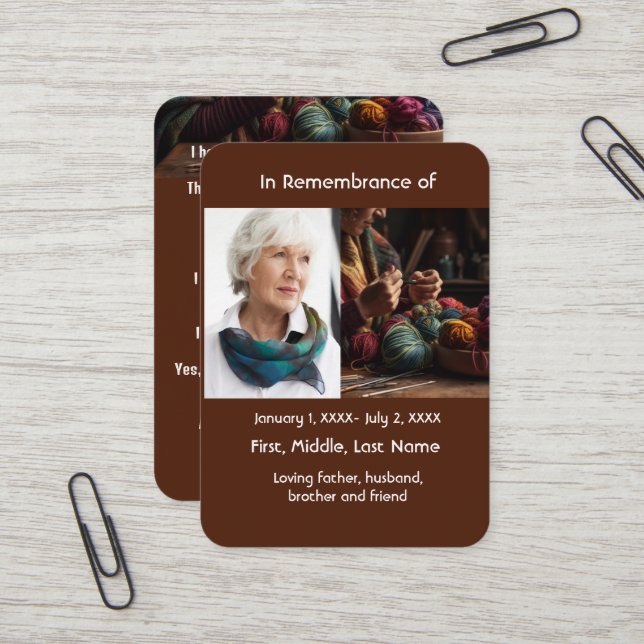 Visite Tricot de Knitter de carte mémoire (Devant/Arrière en situation)