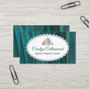 Visite Turquoise Satin Beauty Pageant Coach Carte de visi