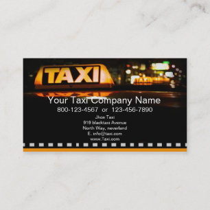 Visite Une carte d'entreprise de services de taxi