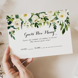 Visite Vert Blanc Floral Devinez Combien De Carte De Jeu