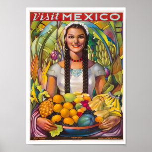 Visite vintage Mexique Travel Poster