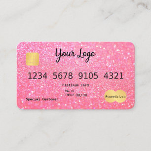 Visite Votre carte de crédit à Parties scintillant rose
