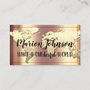 Visite World Globe Carte Agence de Voyage Gold Rose Gold 