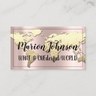 Visite World Globe Carte Agence de Voyage Rose Fame Gold