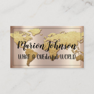 Visite World Globe Carte Agence de Voyage Rose Gold Fame 