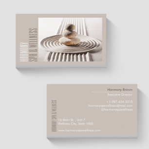 Visite Zen Sand Stones Spa & Wellness Beige Carte de visi