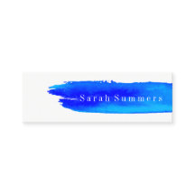 Visitenkarte - Aquarellbrushstroke-Blau