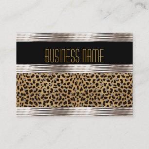 Visitenkarte Art Deco Black Leopard Skin