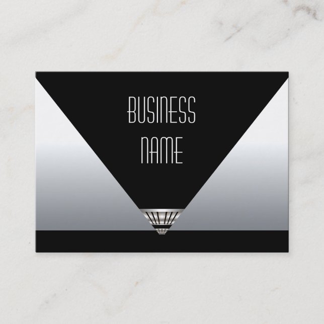 Visitenkarte Art Deco Black Silver (Vorderseite)