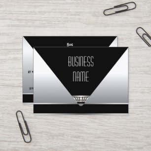 Visitenkarte Art Deco Schwarz Silber