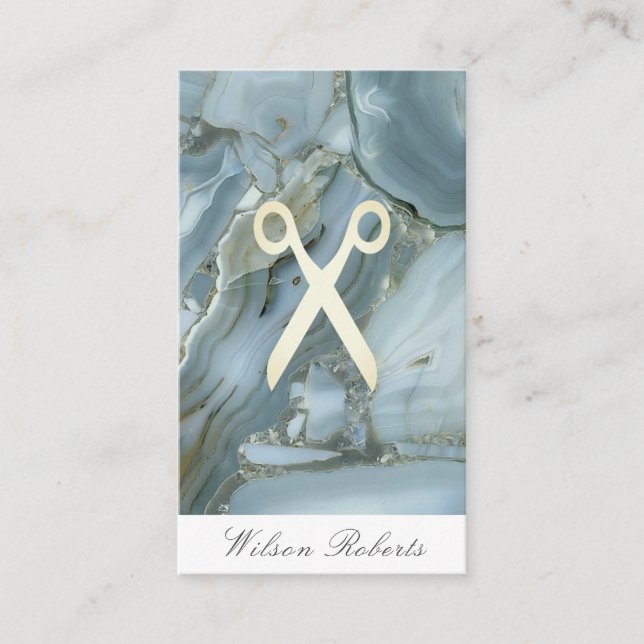 Visitenkarte aus Marmor-Glitzer aus dem Haar (Vorderseite)