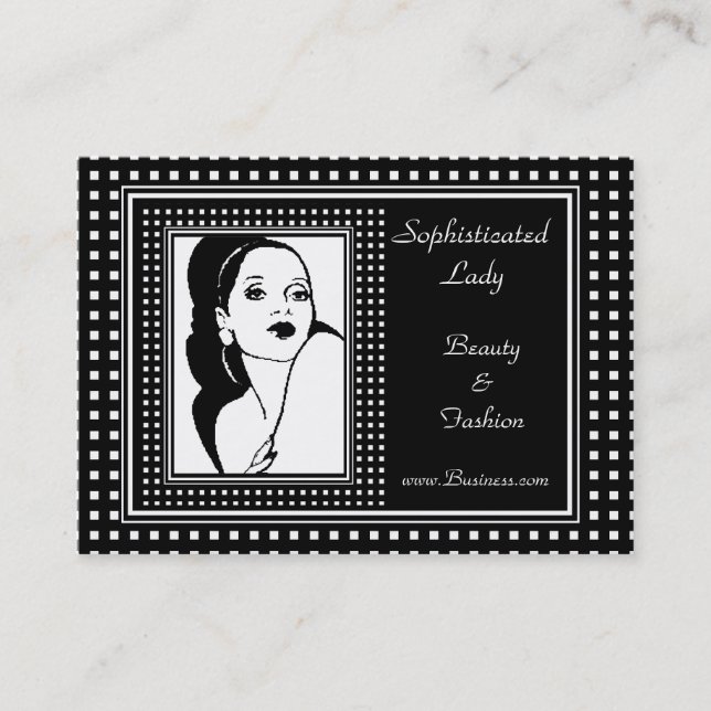 Visitenkarte Ausgeklügelte Lady Beauty Fashion 2 (Vorderseite)