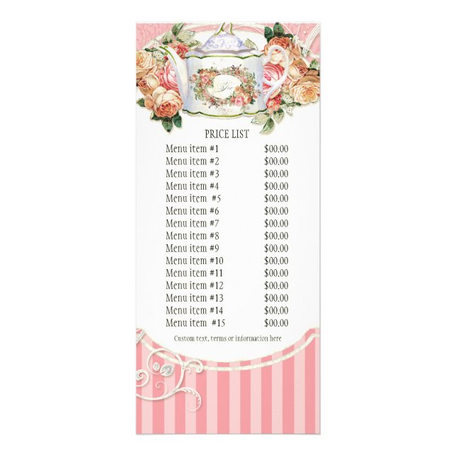 Visitenkarte - Barock Englisch Rose Floral Werbekarte (Vorne)