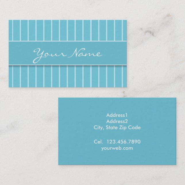 Visitenkarte - Blaue Linien (Vorne/Hinten)