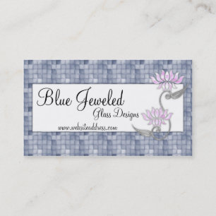 Visitenkarte:: Blaues Glas u. Jeweled Visitenkarte