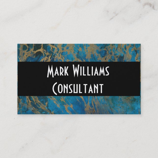 Visitenkarte/Blue und Gold-Marmor Terminkarte (Vorderseite)