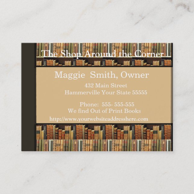 Visitenkarte "Book Background" (Vorderseite)