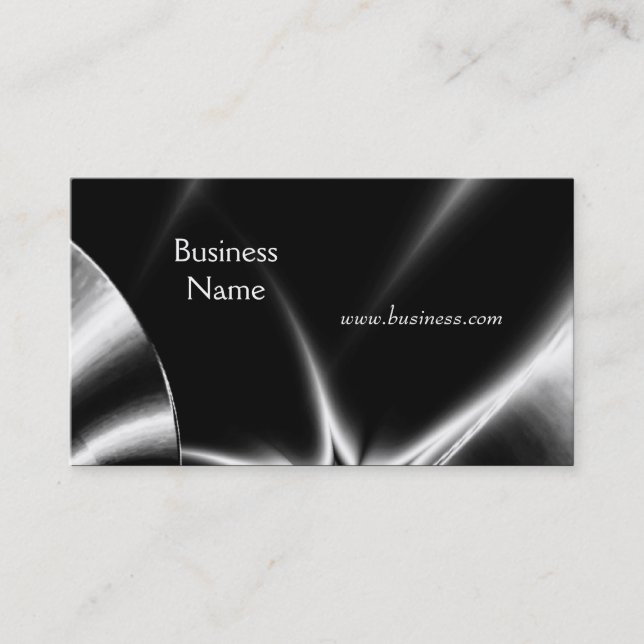 Visitenkarte Business Abstrakt Silver Black (Vorderseite)