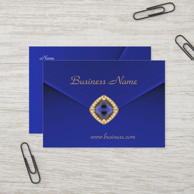 Visitenkarte Business Rich Blue Velvet Look (Vorderseite/Rückseite Beispiel)