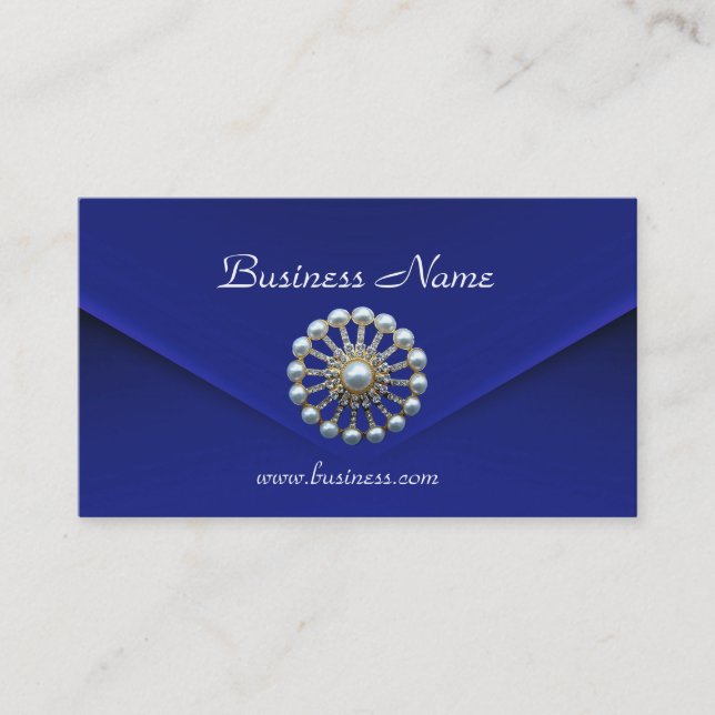 Visitenkarte Business Rich Blue Velvet Pearls 2 (Vorderseite)