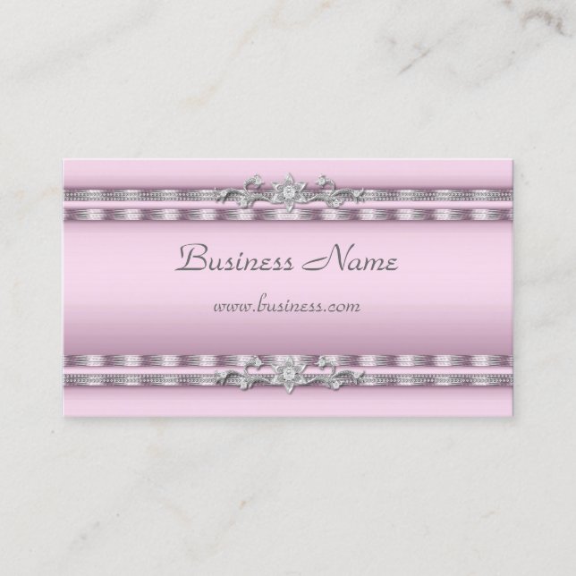 Visitenkarte Business Soft Pink Silver Jewel (Vorderseite)