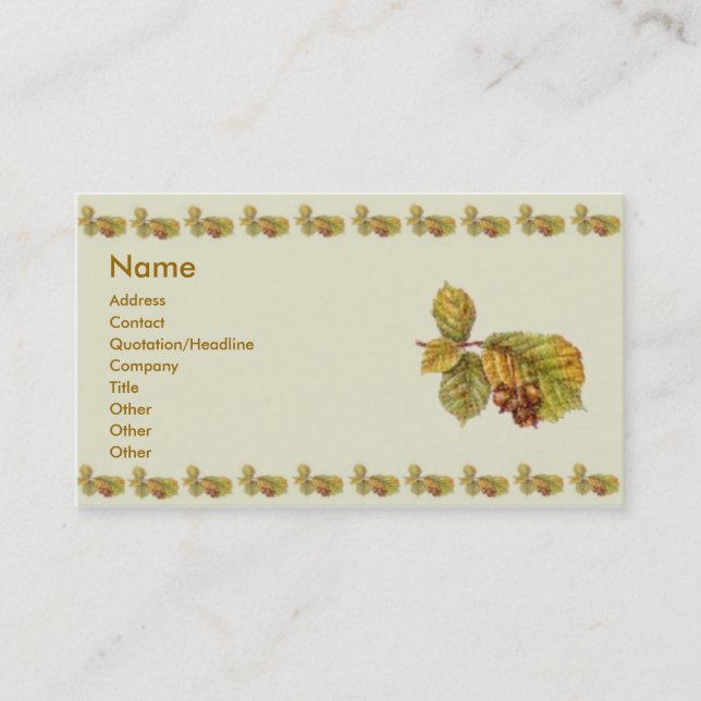 Visitenkarte der Herbstzeit (Vorderseite)