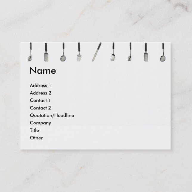 Visitenkarte der Küchengeräte (Vorderseite)