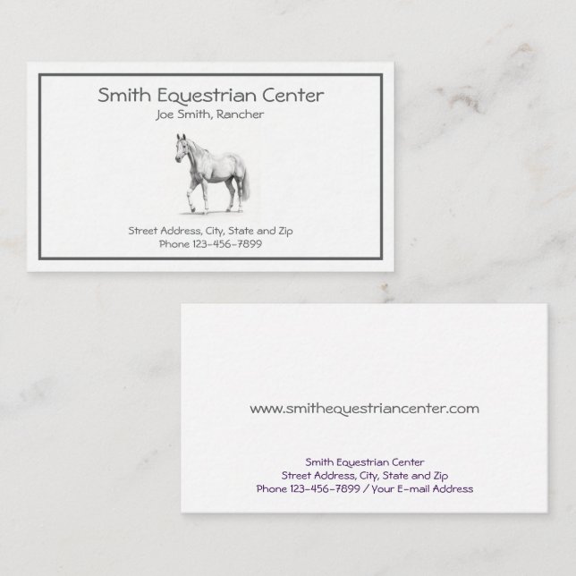 Visitenkarte der PferdeRanch (Vorne/Hinten)