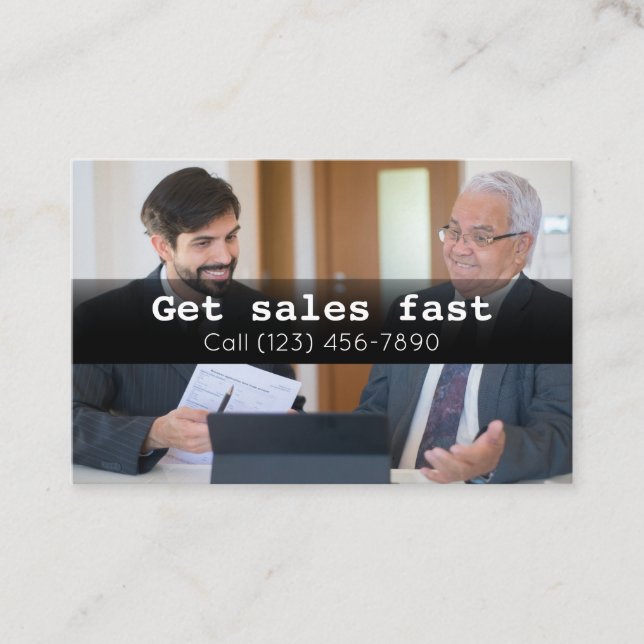 Visitenkarte der Werbefirma (Vorderseite)