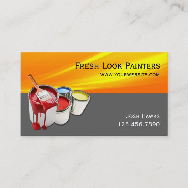 Visitenkarte des beruflichen Malereiunternehmens (Vorderseite)